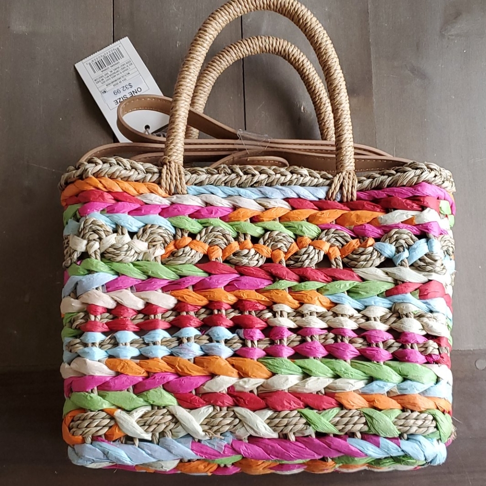NWT Colorful straw bag from A New Day Target
